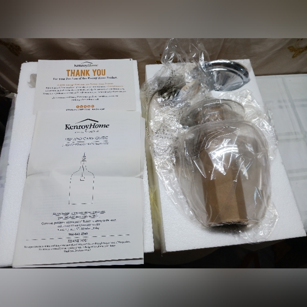 Kenroy Home 1Light Pendant Chain Hang 93001CH/ New